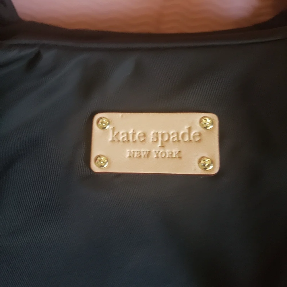 Vintage Y2K Kate Spade Black Stevie Satchel Bag with Newspaper Ad Print Inside
